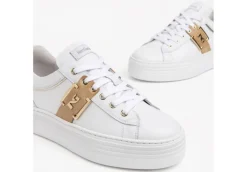 Nero Giardini Platform*Sneakers Da Donna In Pelle Bianca Platform Bianco