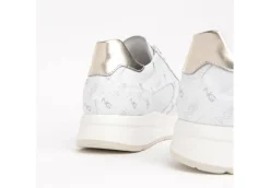 Nero Giardini Sneakers Basse*Sneakers Da Donna In Pelle Bianca Con Inserti Laminati E Zip Nero Giar