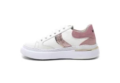 Keys Platform*Sneakers Da Donna In Pelle K-6062 White Pink Gold