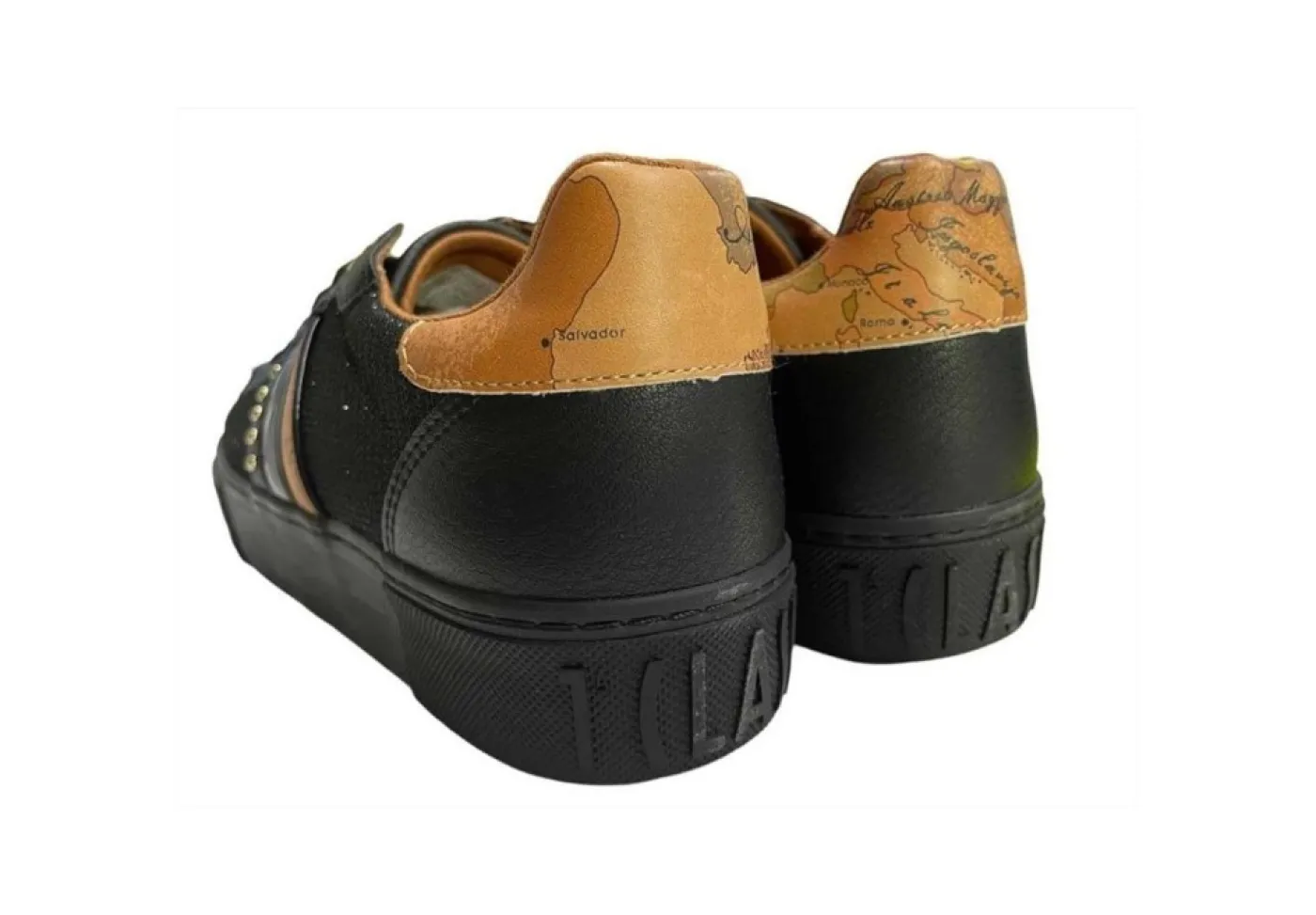Alviero Martini J Platform*Sneakers Da Donna Lurex Con Stampa 1291 Black Geo Be