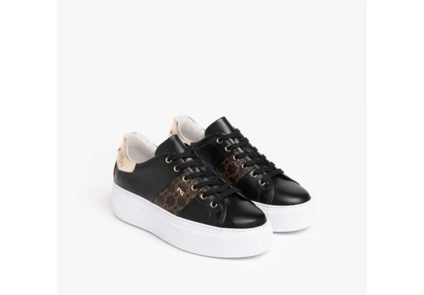 Nero Giardini Platform*Sneakers Da Donna Platform In Pelle I205312D Made In Ita