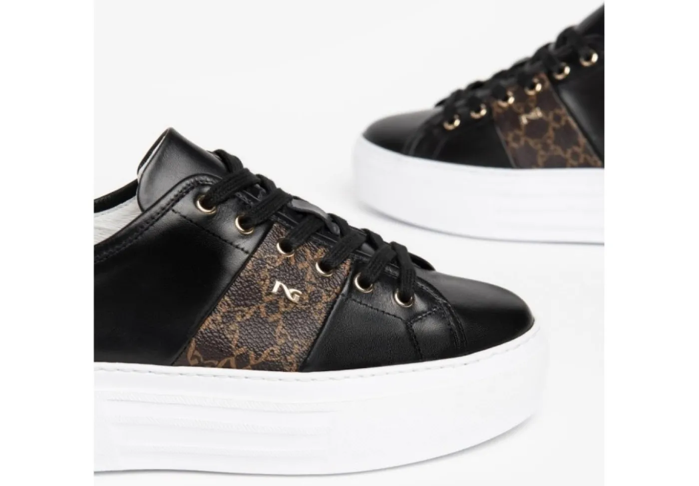 Nero Giardini Platform*Sneakers Da Donna Platform In Pelle I205312D Made In Ita