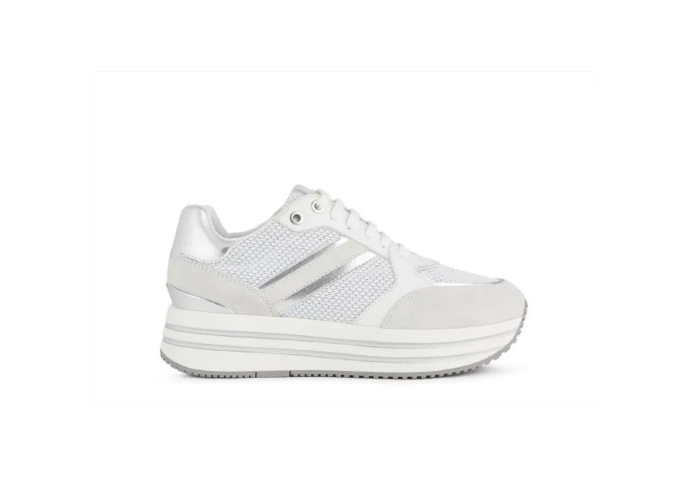 Geox Platform*Sneakers Da Donna Platform In Tessuto D16Qhb Off White