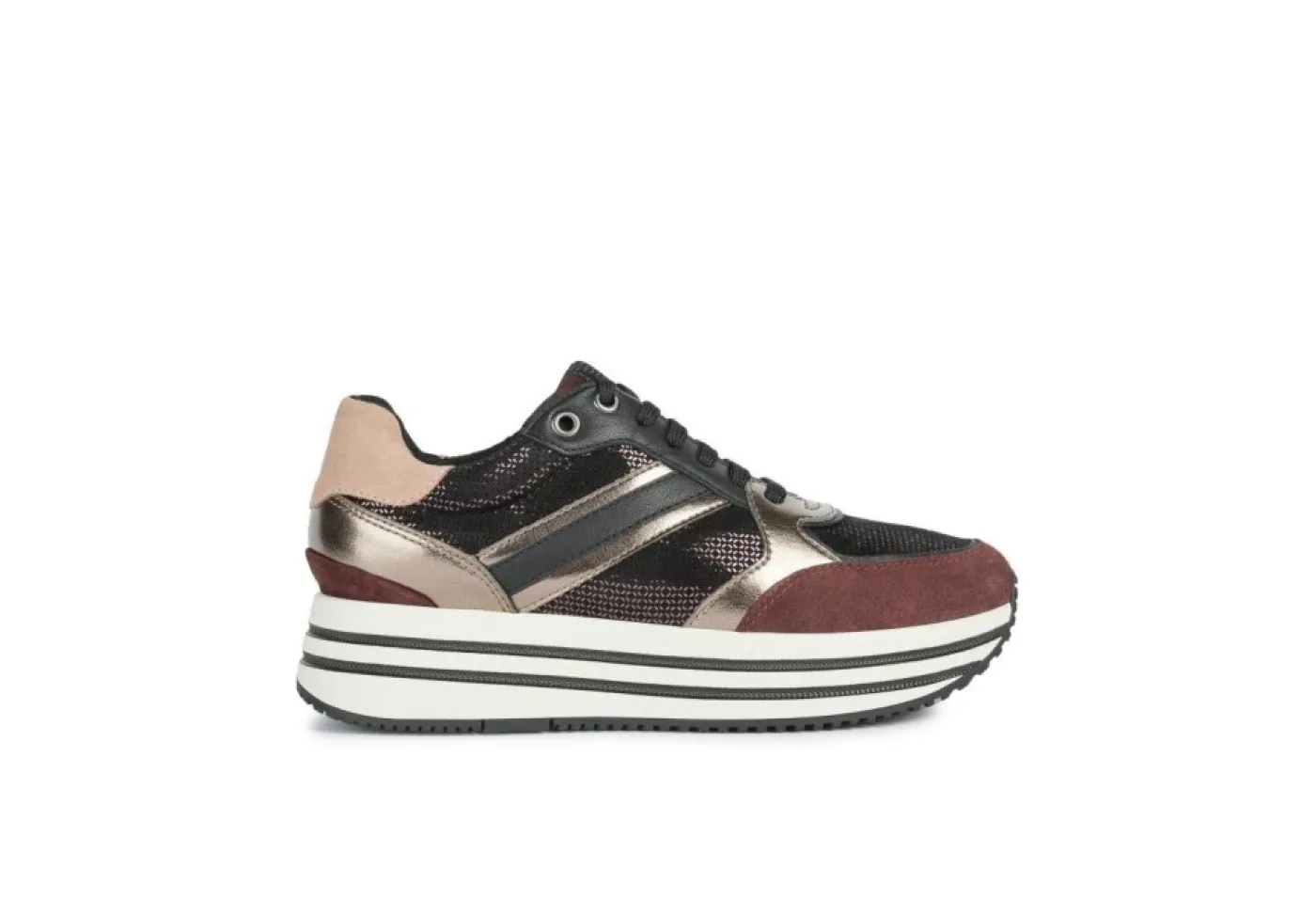Geox Platform*Sneakers Da Donna Platform In Tessuto D16Qhb Off White