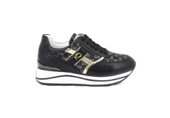 Queen Helena Platform*Sneakers Da Donna Sportiva Platform Nero Oro