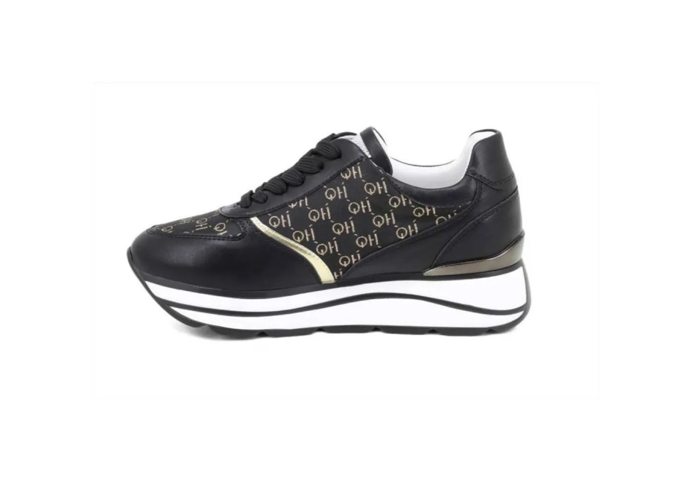 Queen Helena Platform*Sneakers Da Donna Sportiva Platform Nero Oro