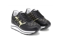 Queen Helena Platform*Sneakers Da Donna Sportiva Platform Nero Oro