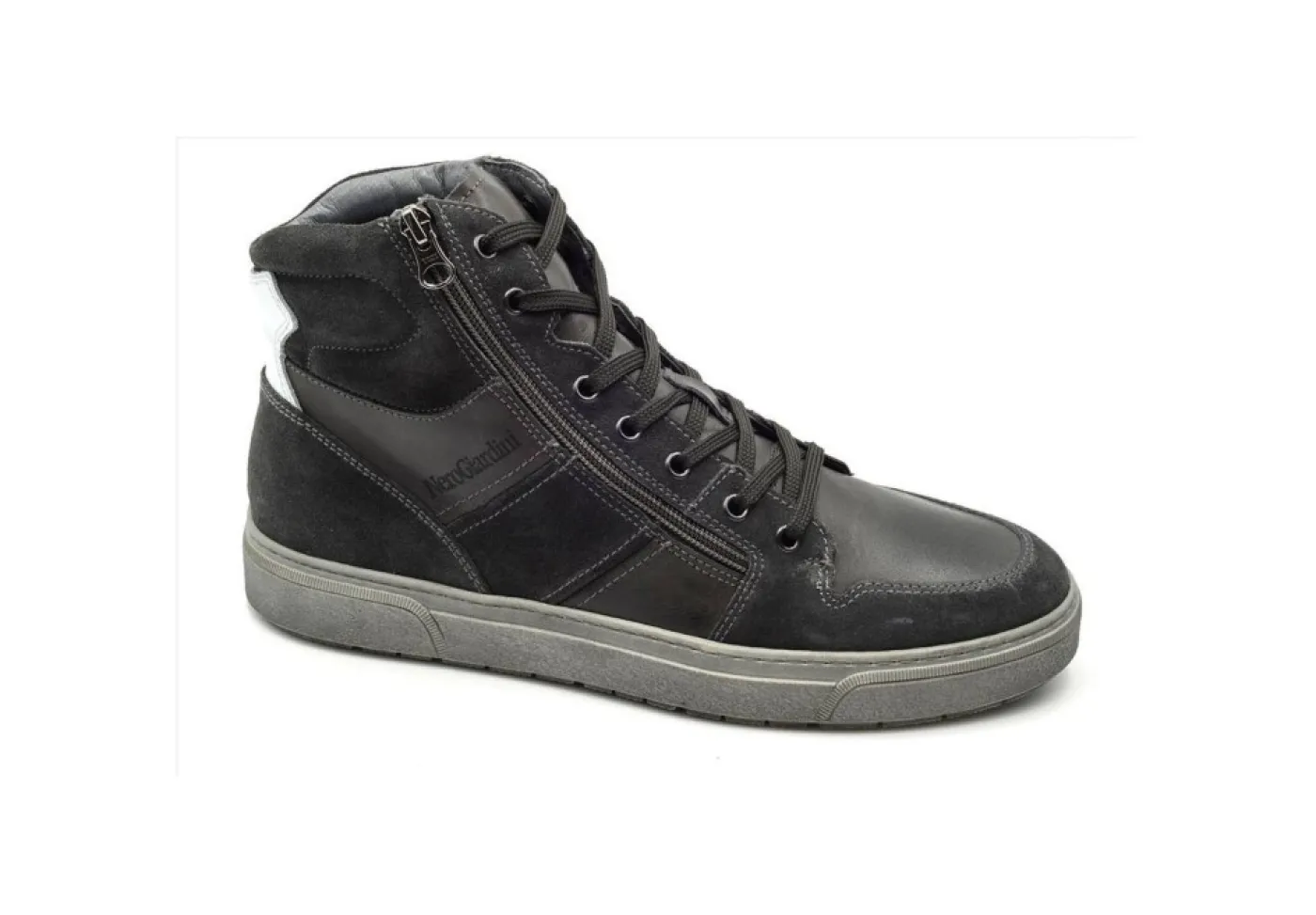 Nero Giardini Sneakers Alte*Sneakers Da Uomo In Pelle I001751U 137 Grigio