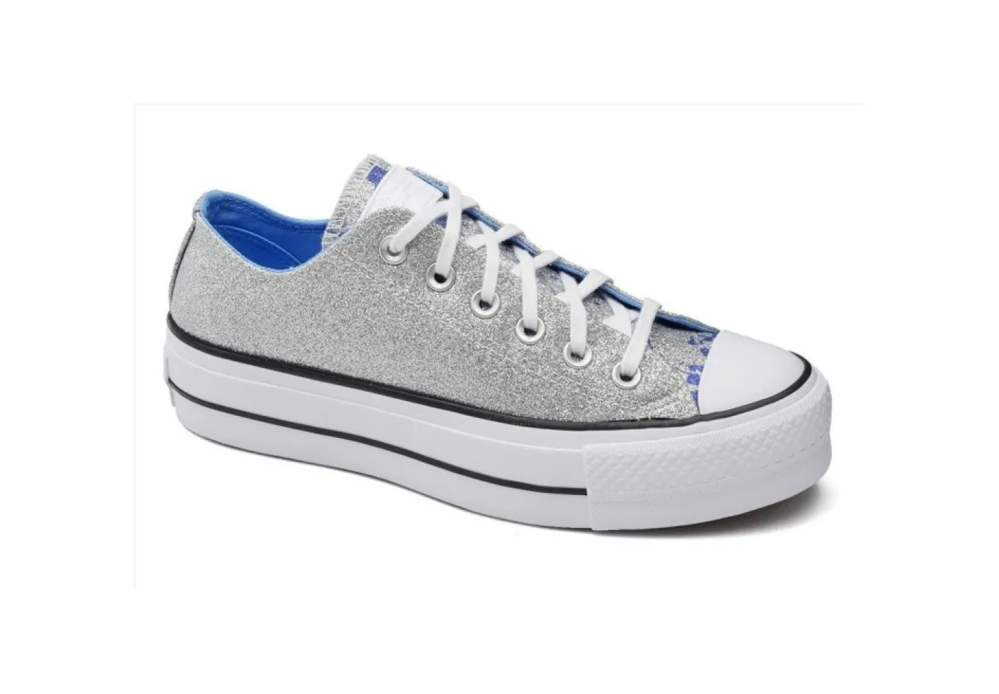 Converse Platform*Sneakers Glitterata Platform 571674C Silver