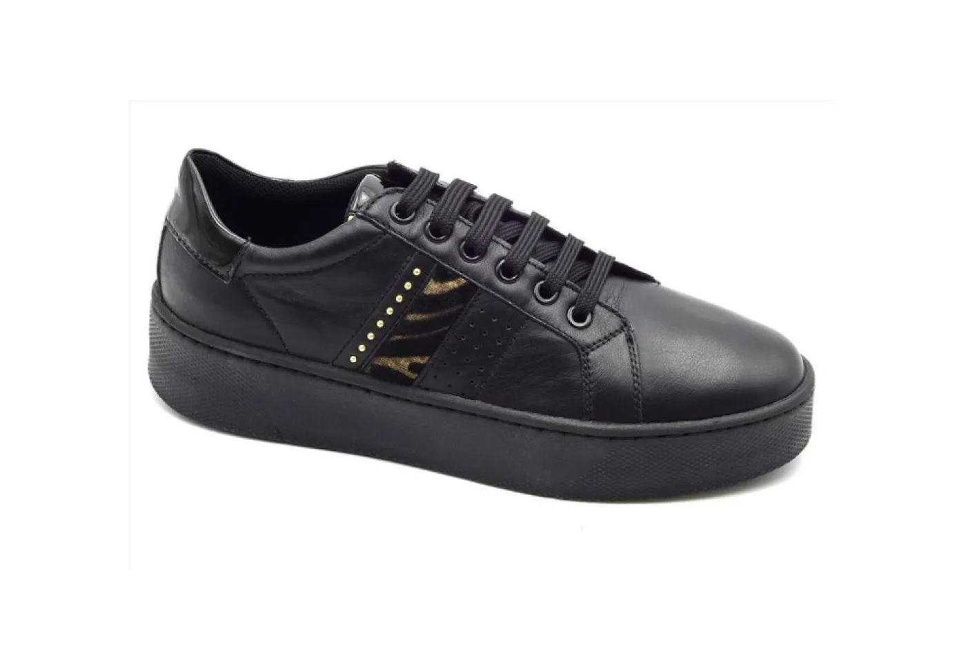 Geox Platform*Sneakers In Pelle Platform D16Qxe Black