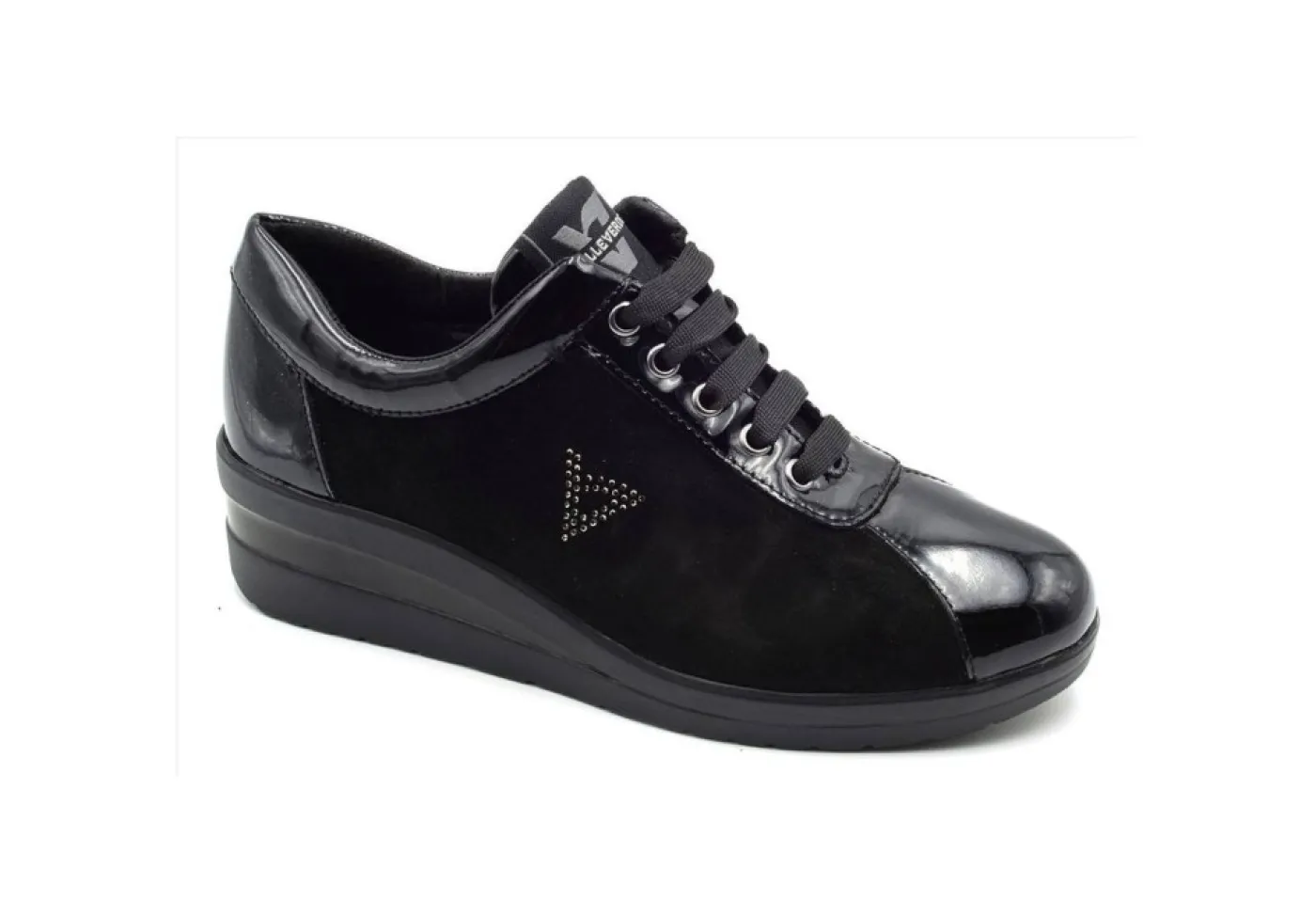 Valleverde Sneakers Basse*Sneakers In Pelle Scamosciata E Vernice Con Zeppa 36204 Suede