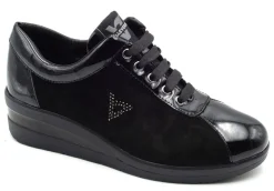 Valleverde Sneakers Basse*Sneakers In Pelle Scamosciata E Vernice Con Zeppa 36204 Suede