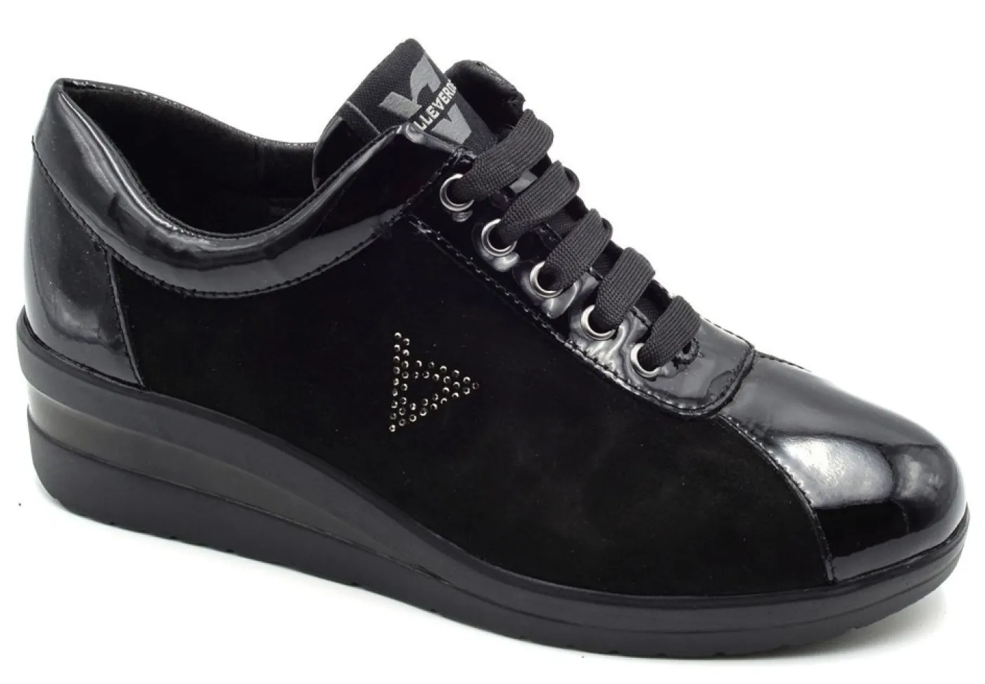 Valleverde Sneakers Basse*Sneakers In Pelle Scamosciata E Vernice Con Zeppa 36204 Suede
