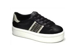 Gold&Gold Platform*Sneakers In Similpelle Con Glitter E Borchiette Gold&Gold Gb139 Nero
