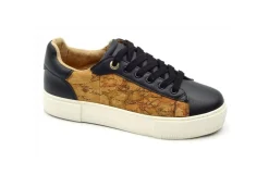 Alviero Martini J Platform*Sneakers In Similpelle E Tessuto Platform 0982 Black Geo Beige