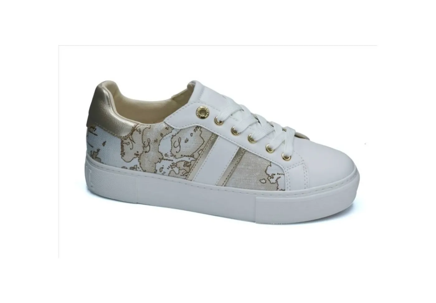 Alviero Martini J Platform*Sneakers In Similpelle E Tessuto 10882 Bianco