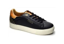 Alviero Martini J Platform*Sneakers In Similpelle Platform Con Borchiette 0990 Black Geo Beige