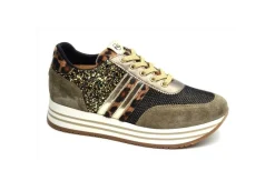 Nero Giardini Teens Platform*Sneakers Platform Animalier Con Strass I131672F 311 Fango