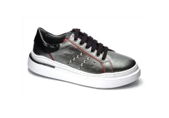 Keys Platform*Sneakers Platform Con Borchiette K-5580 Canna Di Fucile Black