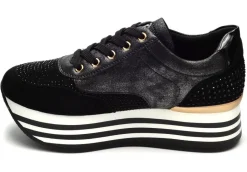 Queen Helena Platform*Sneakers Platform Con Strass E Zip X25-35