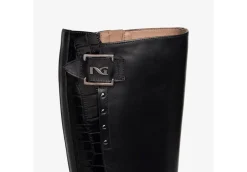 Nero Giardini Stivali Alti*Stivale Da Donna In Pelle Coccodrillo Con Zip I205700D N