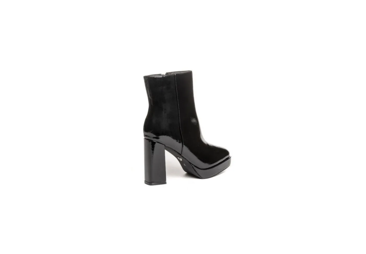 Gold&Gold Con Tacco*Tronchetto Alto In Vernice Con Tacco A Blocco Goldegold Gy301 Nero