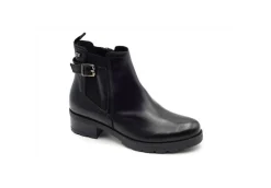 Valleverde Tronchetti*Tronchetto Casual In Pelle Con Elastico E Zip 49551 Vitello Nero