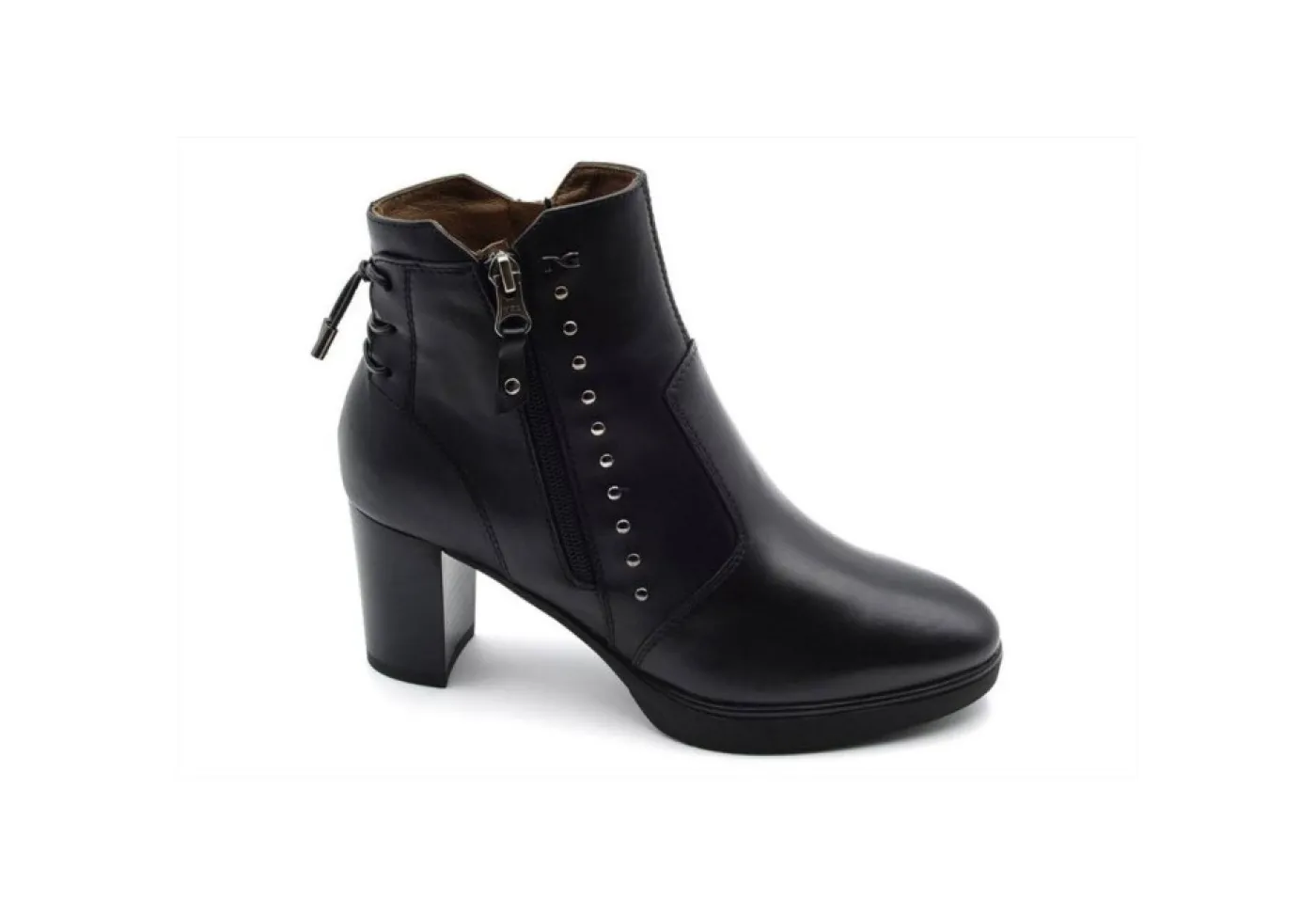 Nero Giardini Con Tacco*Tronchetto Con Tacco E Laccetto Intrecciato I116700D 100 Nero