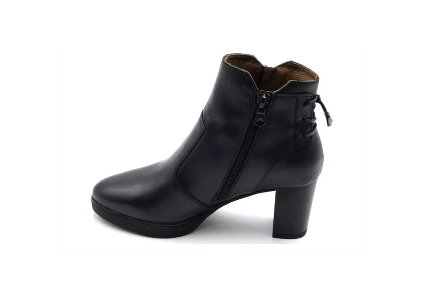 Nero Giardini Con Tacco*Tronchetto Con Tacco E Laccetto Intrecciato I116700D 100 Nero