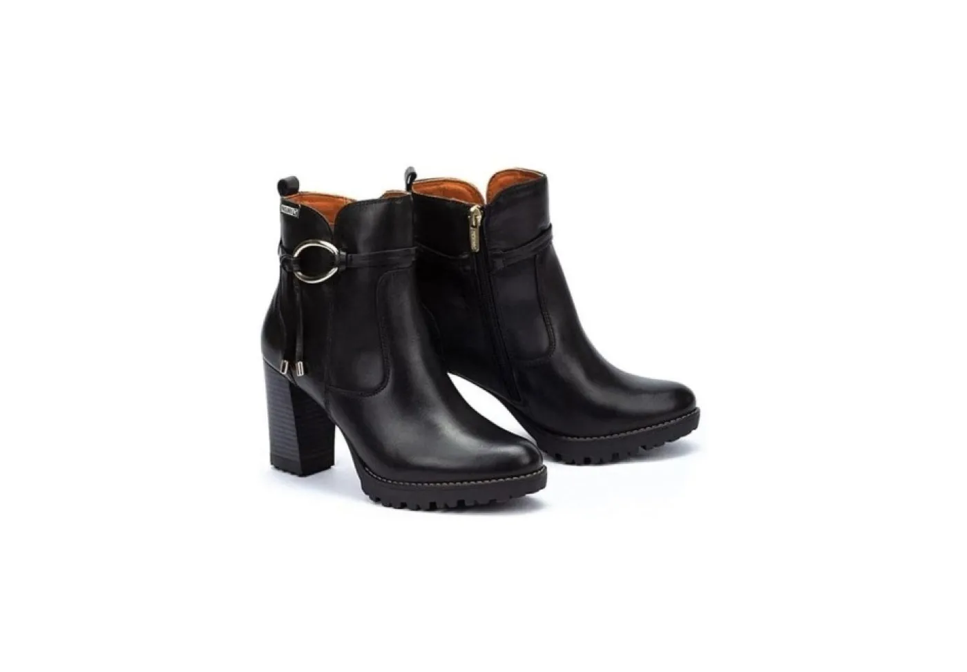 Pikolinos Con Tacco*Tronchetto Da Donna Con Tacco In Pelle Connelly W7M-8542 Bla