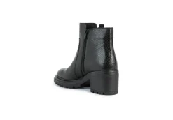 Geox Tronchetti*Tronchetto Da Donna Con Tacco In Pelle D26Qcb Black