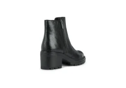 Geox Tronchetti*Tronchetto Da Donna Con Tacco In Pelle D26Qcb Black