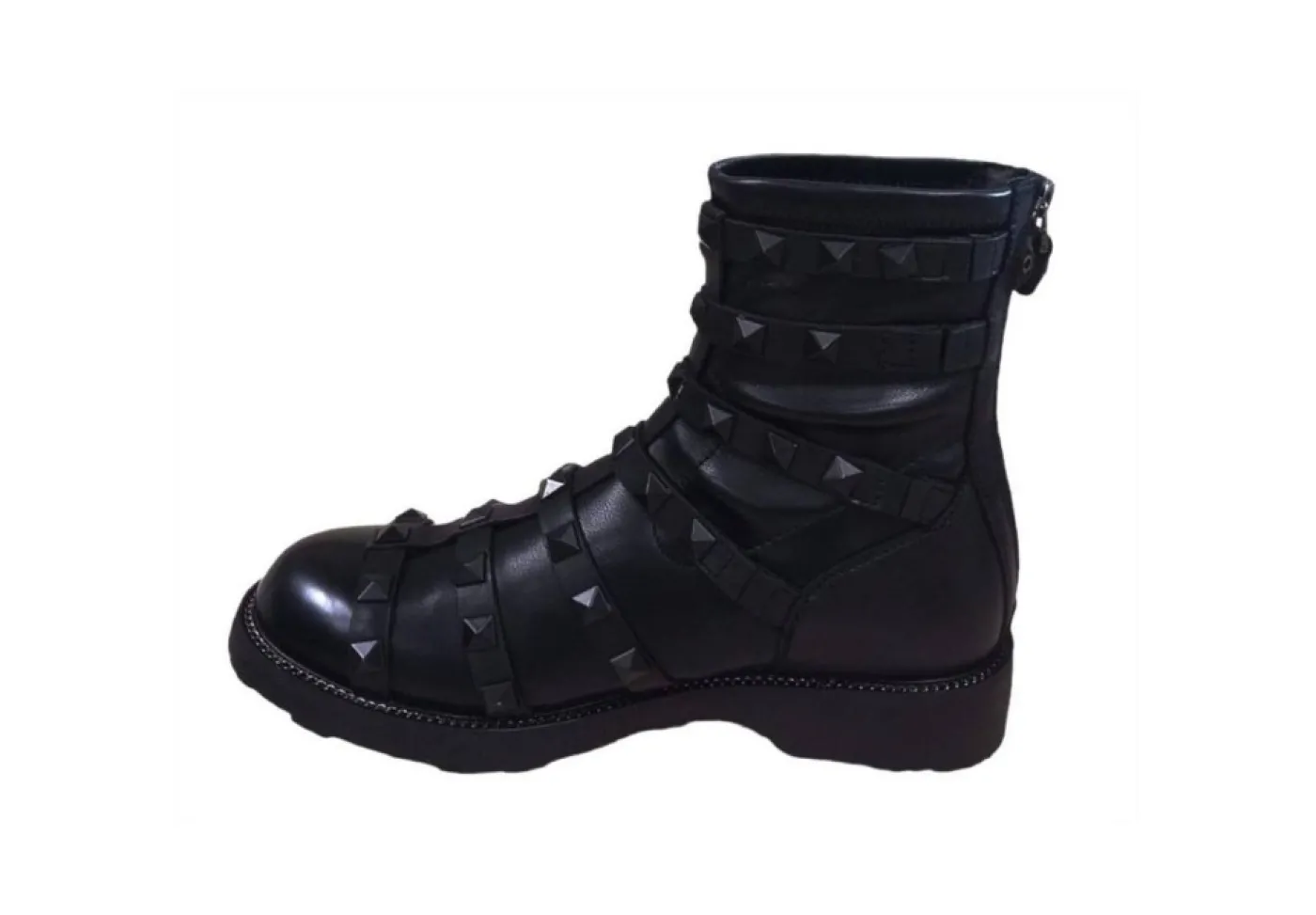 Cult Anfibi*Tronchetto Da Donna In Pelle Con Borchie Zeppelin 3513 Mid W Str.
