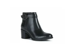 Geox Con Tacco*Tronchetto Da Donna In Pelle Con Tacco New Asheel D16Fsa Nero