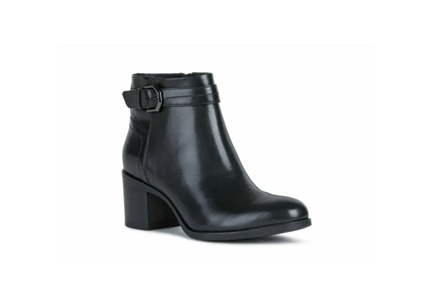 Geox Con Tacco*Tronchetto Da Donna In Pelle Con Tacco New Asheel D16Fsa Nero