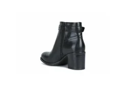 Geox Con Tacco*Tronchetto Da Donna In Pelle Con Tacco New Asheel D16Fsa Nero