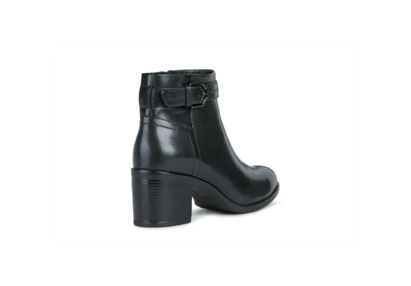 Geox Con Tacco*Tronchetto Da Donna In Pelle Con Tacco New Asheel D16Fsa Nero
