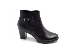 Valleverde Con Tacco*Tronchetto In Pelle Con Tacco E Zip 46106 Vitello Nero