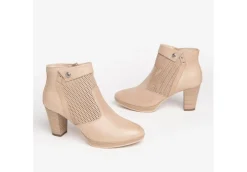 Nero Giardini Con Tacco*Tronchetto In Pelle Da Donna Con Tacco E306230D Champagn