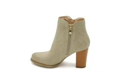 Queen Helena Con Tacco*Tronchetto Traforato Con Zip Qh19003 Beige