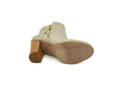 Queen Helena Con Tacco*Tronchetto Traforato Con Zip Qh19003 Beige